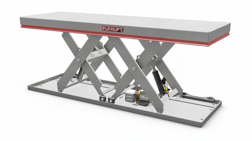Flexlift FK-T tandem-scissor lift table for large platform lengths