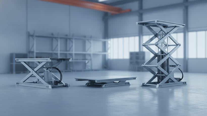 Overview of different lift table designs from the compact scissor to the low-profile lift table