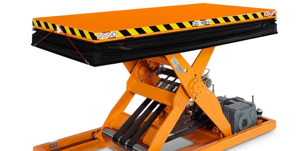 Flexlift Riemen-Hubtisch RFK — Keilspreizsystem mit Belten